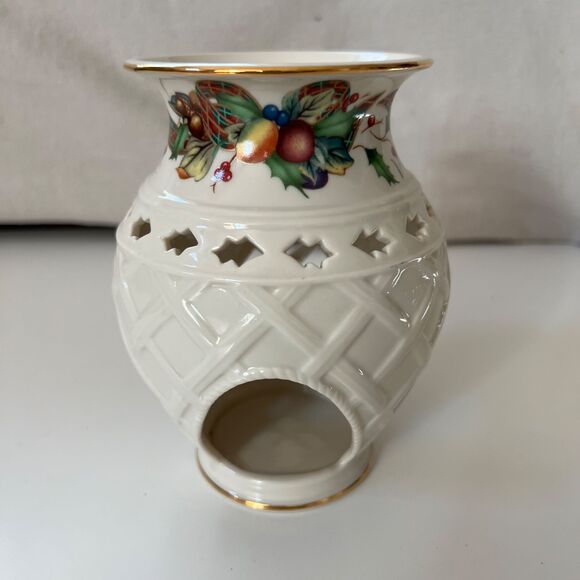 BNWOB Lenox Ivory China Christmas Holiday Decoration Candle Fragrance Warmer - Picture 4 of 9
